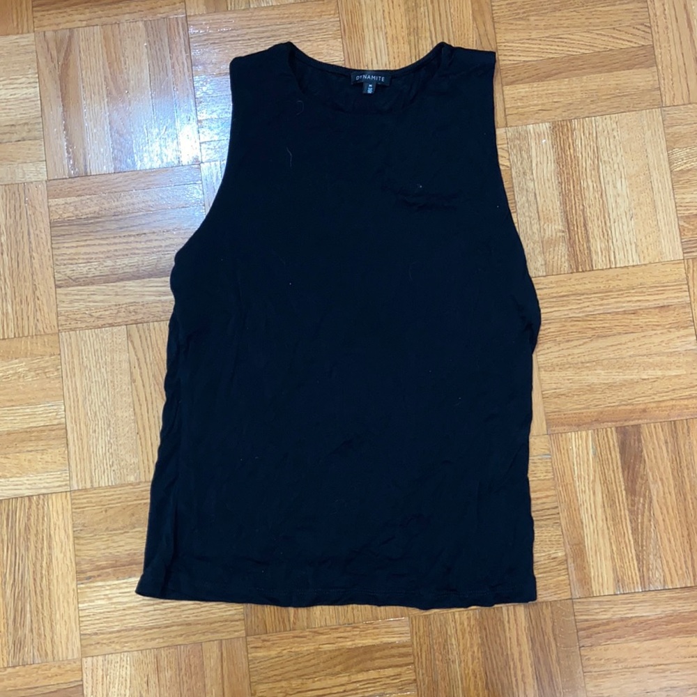 Black sleeveless top